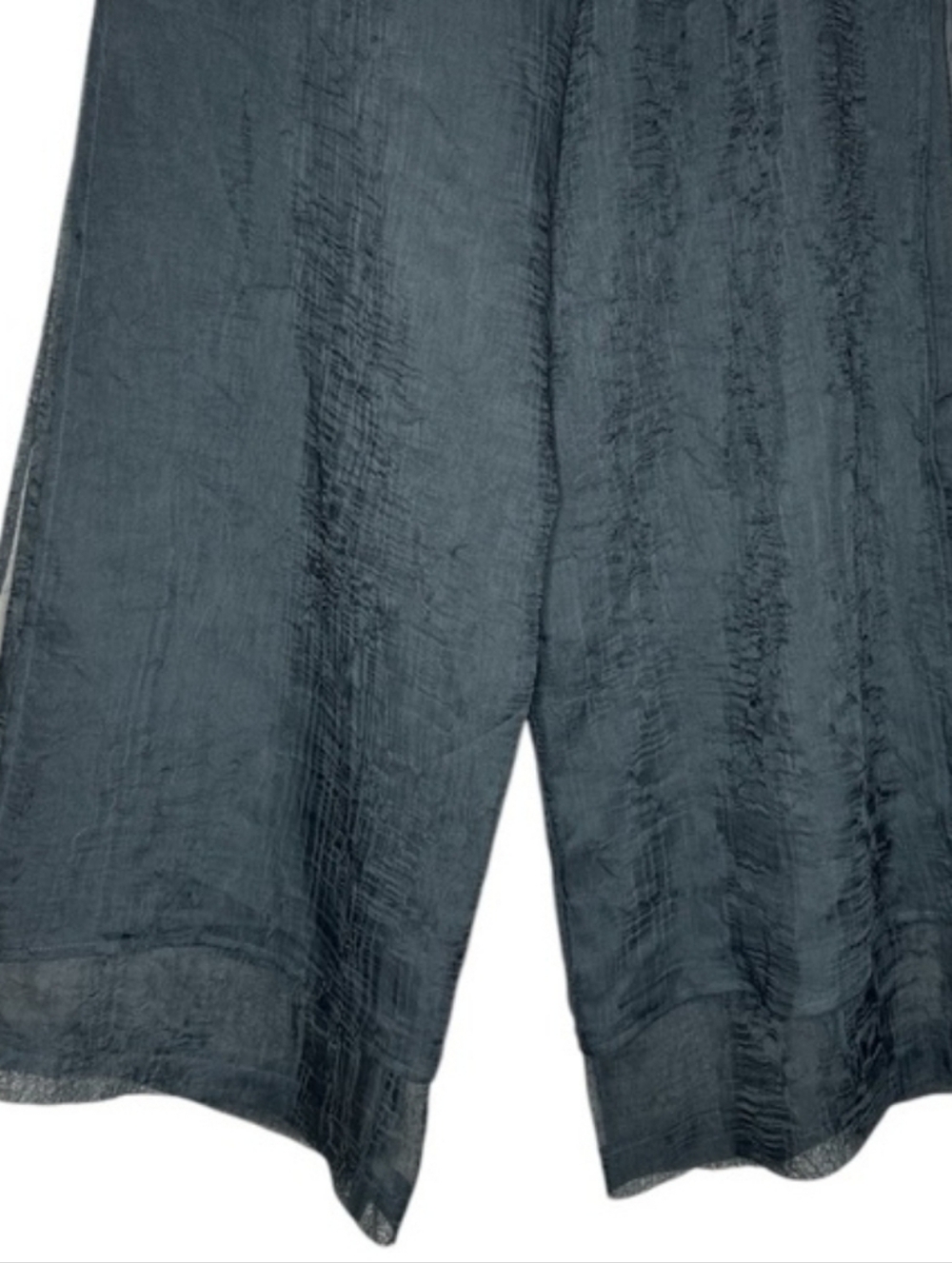 Vintage Designer Sue Wong Black Wide-Leg Crinkle Palazzo Pants - Picture 7 of 11